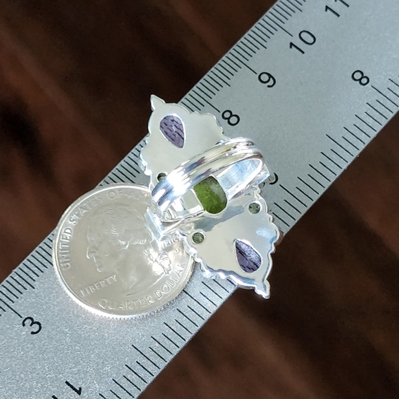Nicky Butler 925 Sterling Silver Peridot Amethyst Pearl Ring NWT Designer Size 8 - Picture 12 of 12